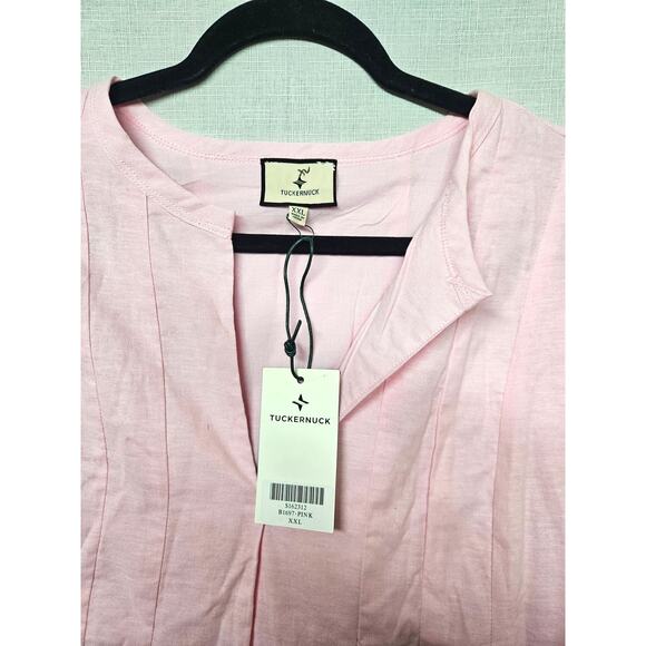 NWT XXL Tuckernuck Oxford Luella Pink Lightweight Dress Long Sleeve Mini Tunic - Picture 5 of 9